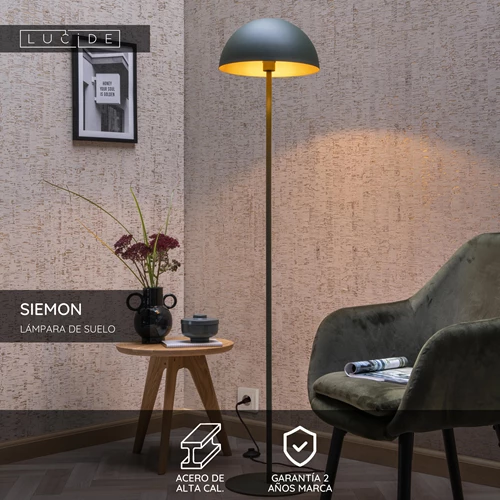 Lucide SIEMON - Lámpara de suelo - Ø 35 cm - 1xE27 - Verde - USP